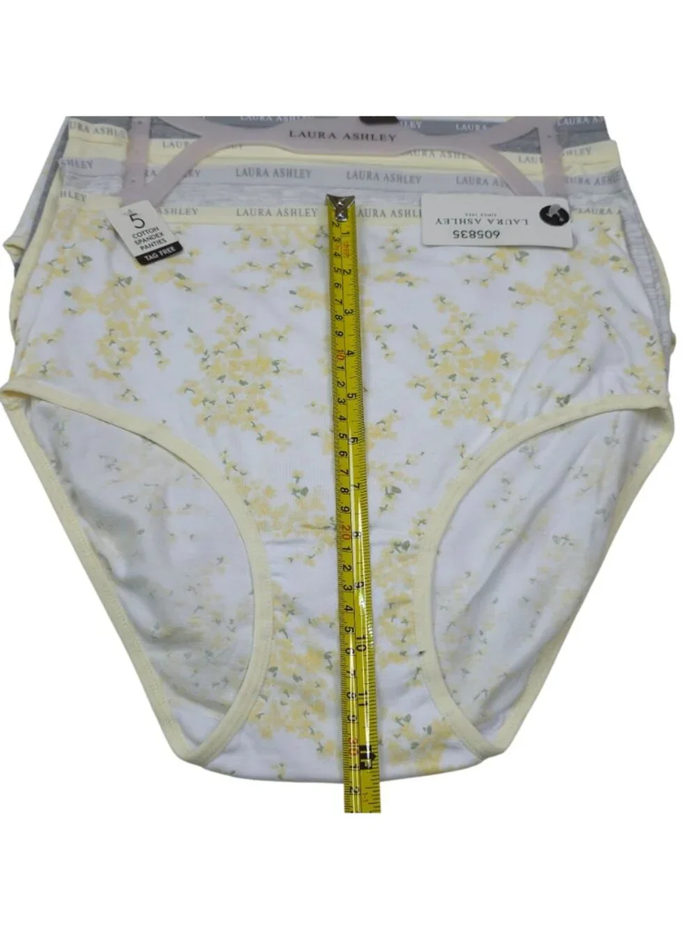 Laura Ashley Womens 5-Pack Tag-Free Medium Panties Briefs Cotton Spandex Yellow